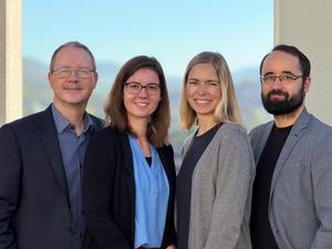 InfectoGnostics-Geschäftsstelle: Jens Hellwage, Anne-Kathrin Dietel, Christin Weber, Christian Döring (von links)